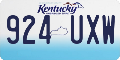 KY license plate 924UXW