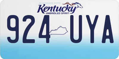 KY license plate 924UYA