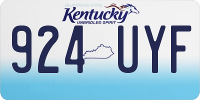 KY license plate 924UYF