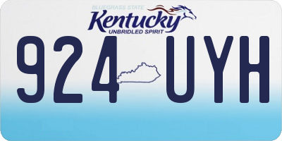KY license plate 924UYH