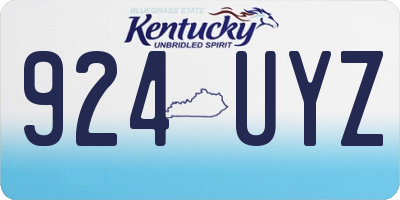KY license plate 924UYZ