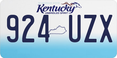 KY license plate 924UZX