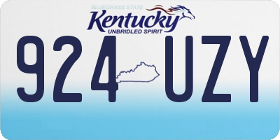 KY license plate 924UZY