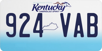 KY license plate 924VAB