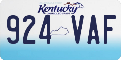 KY license plate 924VAF