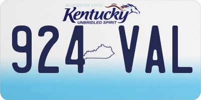 KY license plate 924VAL