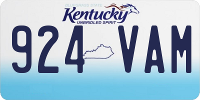 KY license plate 924VAM