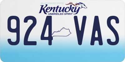 KY license plate 924VAS