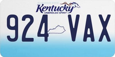 KY license plate 924VAX