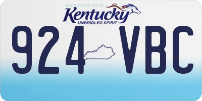 KY license plate 924VBC