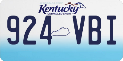 KY license plate 924VBI