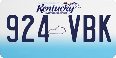 KY license plate 924VBK