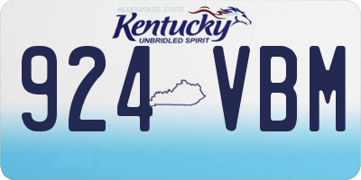KY license plate 924VBM