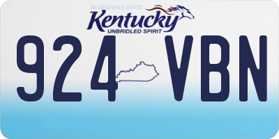 KY license plate 924VBN