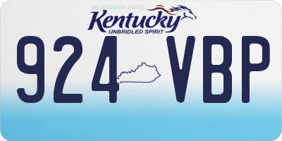 KY license plate 924VBP