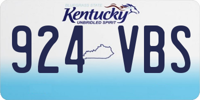 KY license plate 924VBS
