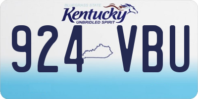 KY license plate 924VBU