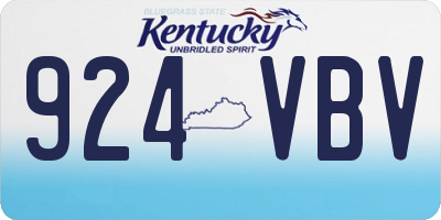 KY license plate 924VBV