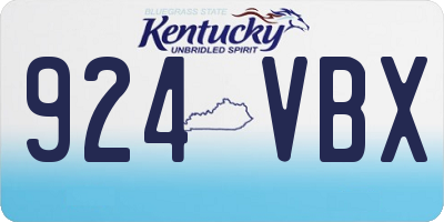 KY license plate 924VBX