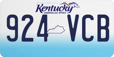 KY license plate 924VCB