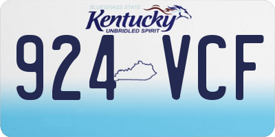 KY license plate 924VCF