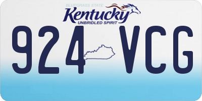 KY license plate 924VCG
