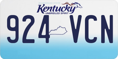 KY license plate 924VCN