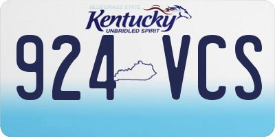 KY license plate 924VCS