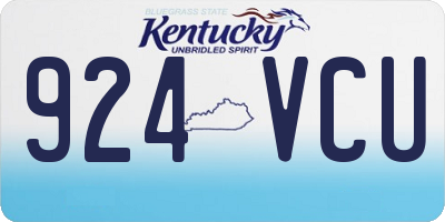 KY license plate 924VCU