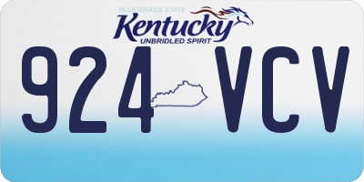 KY license plate 924VCV