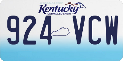 KY license plate 924VCW