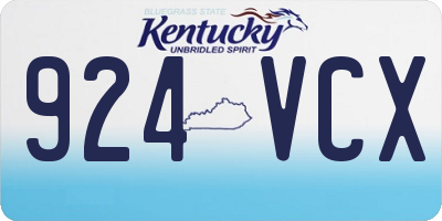 KY license plate 924VCX