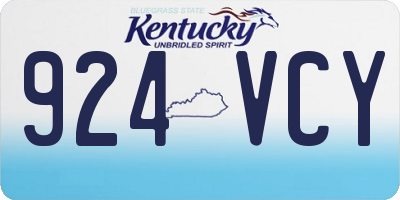 KY license plate 924VCY