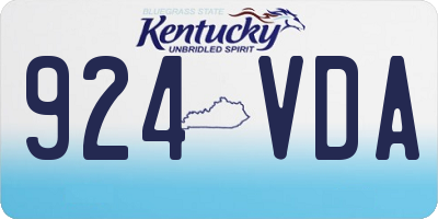 KY license plate 924VDA