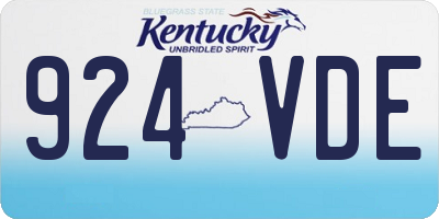 KY license plate 924VDE