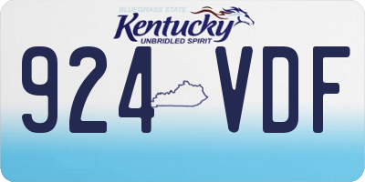 KY license plate 924VDF