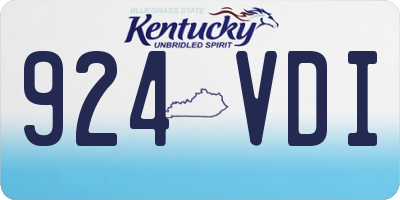 KY license plate 924VDI
