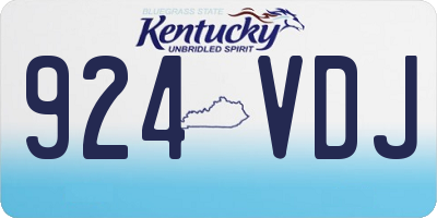 KY license plate 924VDJ