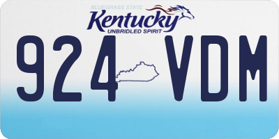 KY license plate 924VDM