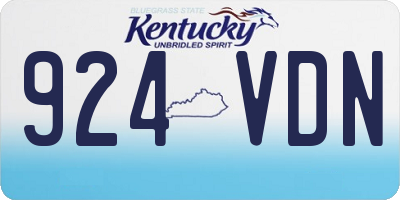 KY license plate 924VDN