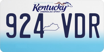 KY license plate 924VDR