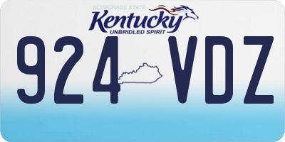 KY license plate 924VDZ