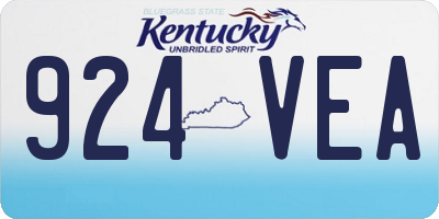 KY license plate 924VEA