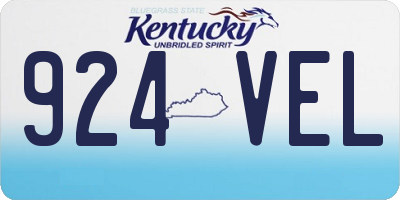 KY license plate 924VEL