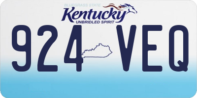 KY license plate 924VEQ