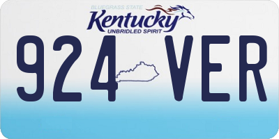 KY license plate 924VER