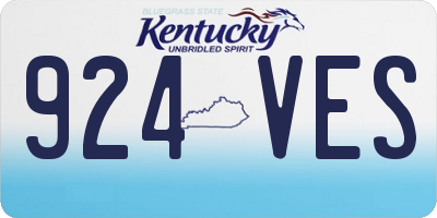 KY license plate 924VES