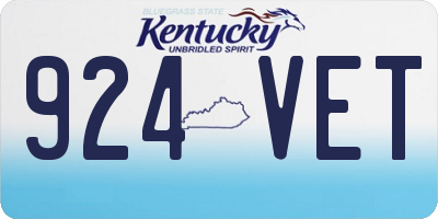 KY license plate 924VET