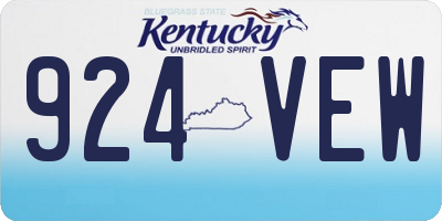KY license plate 924VEW