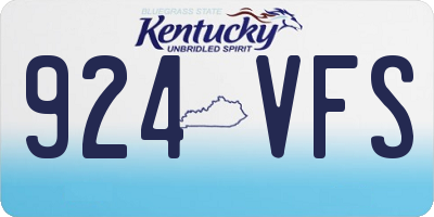 KY license plate 924VFS